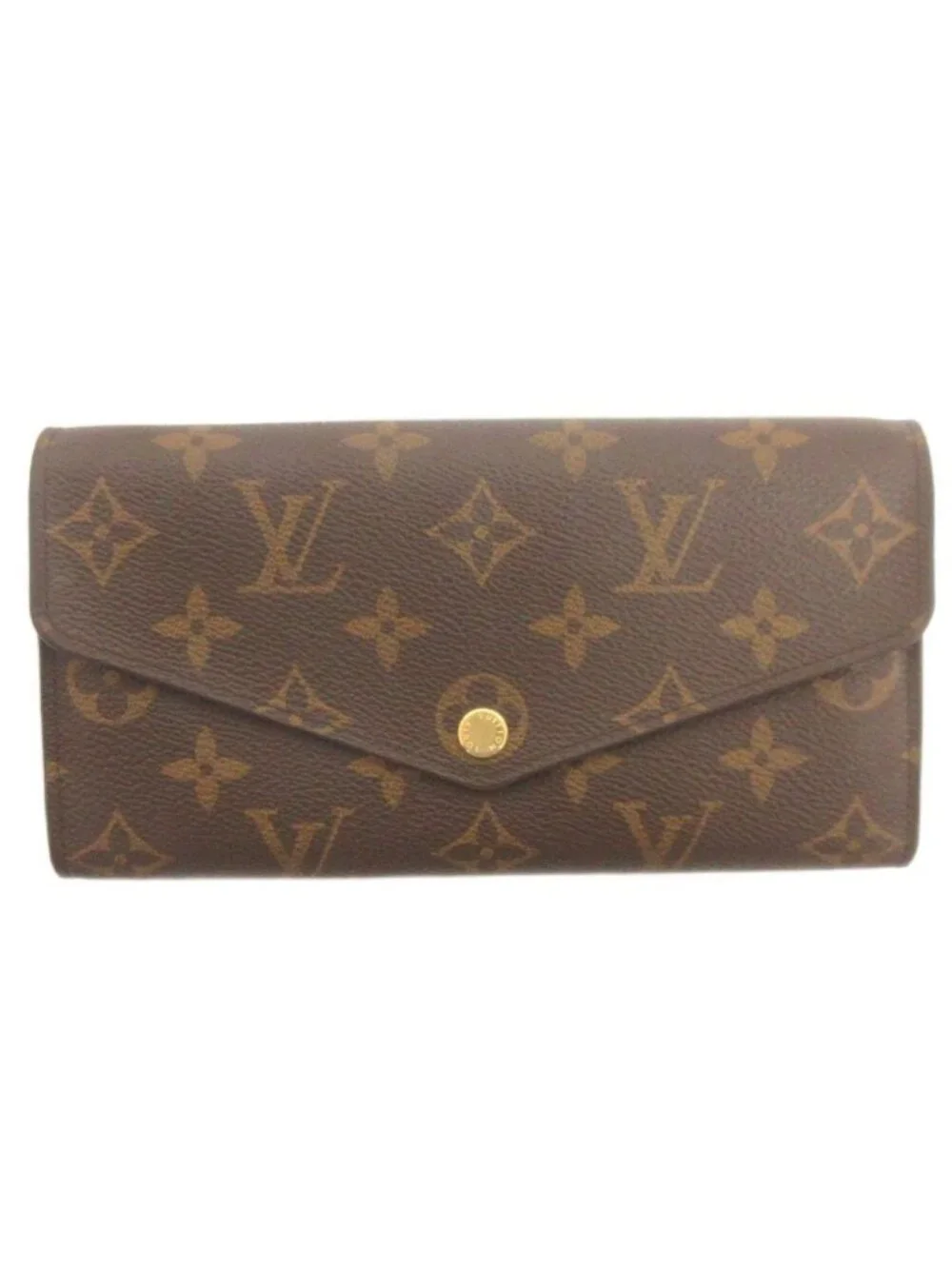 Louis Vuitton Portefeuille Sarah Wallet Monogram Coin Purse Leather Brown